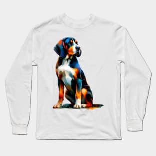 Vibrant Bavarian Mountain Scent Hound in Splash Art Long Sleeve T-Shirt